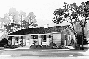 Colonial Exterior - Front Elevation Plan #72-597