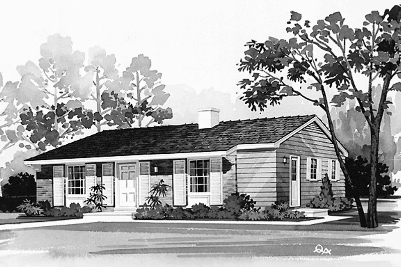 House Blueprint - Colonial Exterior - Front Elevation Plan #72-597