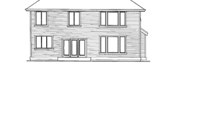 Exterior - Rear Elevation for Craftsman House Plan #132-328 - 3 bed, 2.5 bath