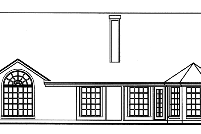 House Design - Exterior - Rear Elevation for Country House Plan #42-461 - 3 bed, 2 bath