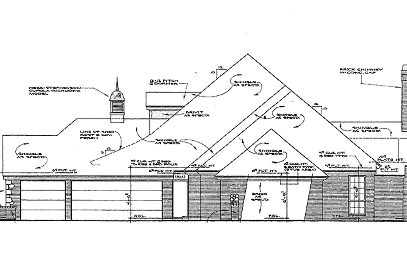 House Design - Exterior - Rear Elevation for Country House Plan #310-1157 - 4 bed, 3 bath