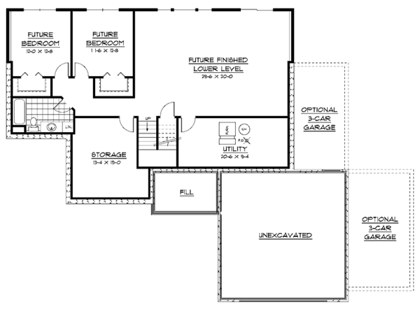 House Design - European Floor Plan - Lower Floor Plan #51-597