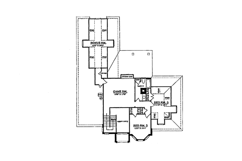 Home Plan - Floor Plan - Upper Floor for European House Plan #42-681 - 3 bed, 2.5 bath