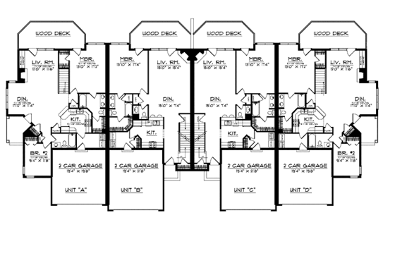 Floor Plan - Main Floor for Prairie House Plan #70-1396 - 8 bed, 8 bath
