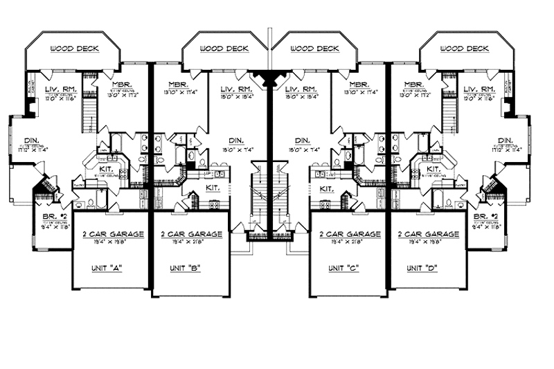 Home Plan - Floor Plan - Main Floor for Prairie House Plan #70-1396 - 8 bed, 8 bath