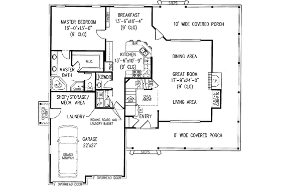 Floor Plan - Main Floor for Victorian House Plan #11-254 - 4 bed, 2.5 bath