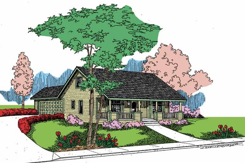 Dream House Plan - Country Exterior - Front Elevation Plan #60-718
