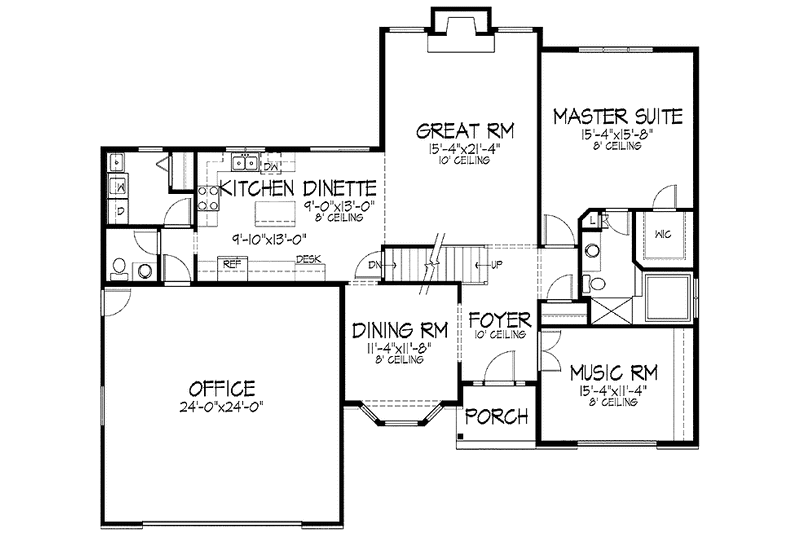 Dream House Plan - Floor Plan - Main Floor for Colonial House Plan #51-730 - 3 bed, 2.5 bath