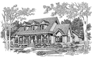Country Exterior - Front Elevation Plan #929-120
