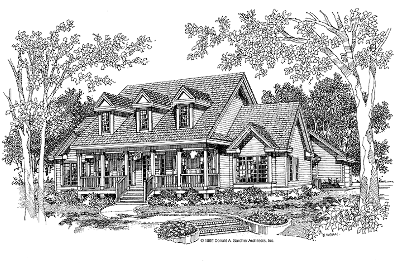 Architectural House Design - Country Exterior - Front Elevation Plan #929-120