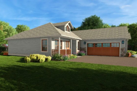 Exterior - Other Elevation for Country House Plan #126-128 - 3 bed, 2 bath