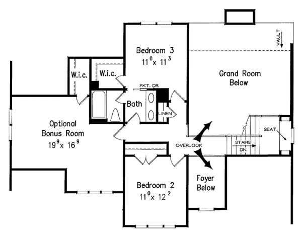 House Design - European Floor Plan - Upper Floor Plan #927-597