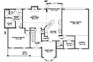 Floor Plan - Main Floor for Colonial House Plan #81-817 - 4 bed, 3.5 bath