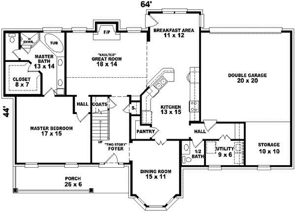 Colonial Floor Plan - Main Floor Plan #81-817