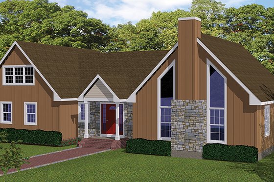 Exterior - Front Elevation 4 for Country House Plan #1061-36 - 4 bed, 2.5 bath