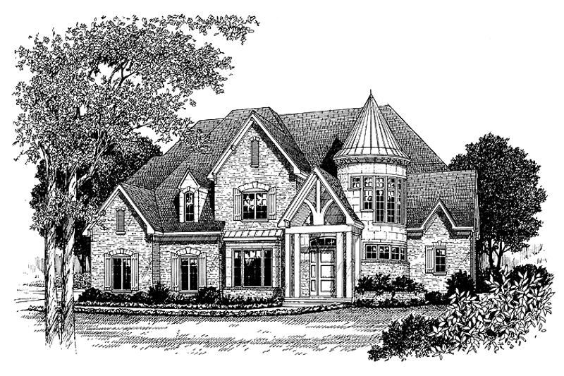 House Blueprint - Exterior - Front Elevation 3 for Country House Plan #453-234 - 4 bed, 3.5 bath