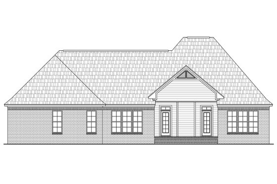 Exterior - Rear Elevation for European House Plan #21-380 - 3 bed, 2.5 bath