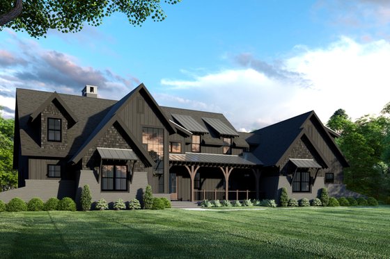 Exterior - Front Elevation 3 for Farmhouse House Plan #1088-1 - 5 bed, 5.5 bath