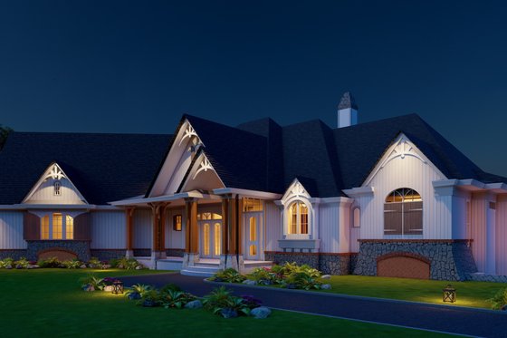 Exterior - Front Elevation 3 for Craftsman House Plan #54-563 - 3 bed, 2.5 bath
