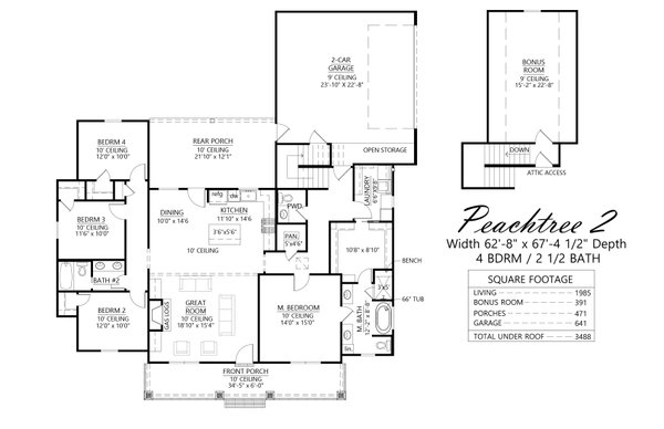 Architectural House Design - Farmhouse Floor Plan - Main Floor Plan #1074-73