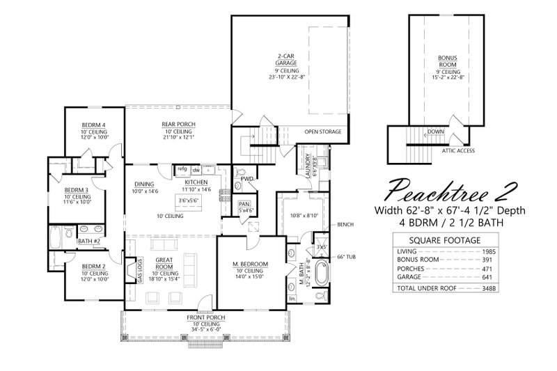 House Plan Design - Floor Plan - Main Floor for Farmhouse House Plan #1074-73 - 4 bed, 2.5 bath