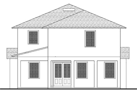Exterior - Rear Elevation for Southern House Plan #1058-75 - 4 bed, 3.5 bath