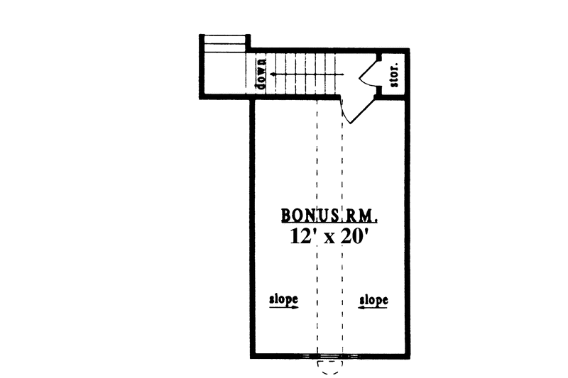 House Blueprint - Floor Plan - Upper Floor for Country House Plan #42-431 - 3 bed, 2 bath