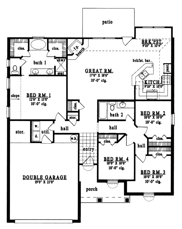 House Design - European Floor Plan - Main Floor Plan #42-505