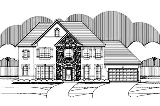 Exterior - Front Elevation for Traditional House Plan #411-130 - 5 bed, 3.5 bath