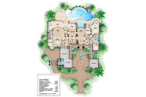 Floor Plan - Main Floor for Mediterranean House Plan #27-279 - 6 bed, 8.5 bath