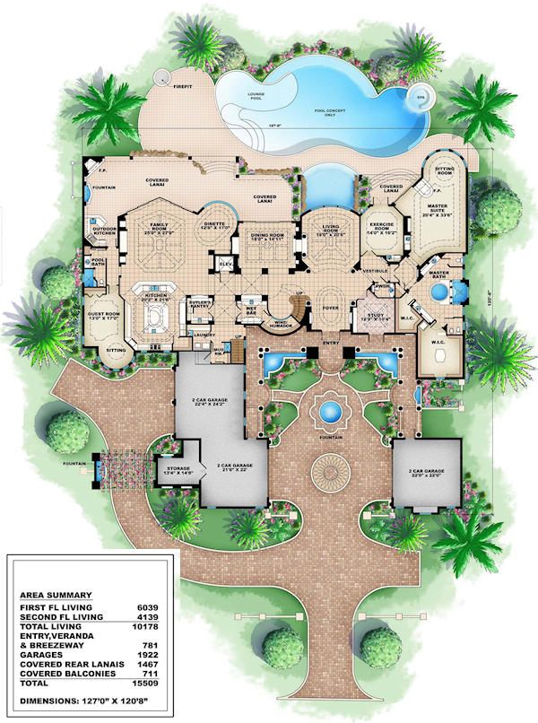 Mediterranean Floor Plan - Main Floor Plan #27-279