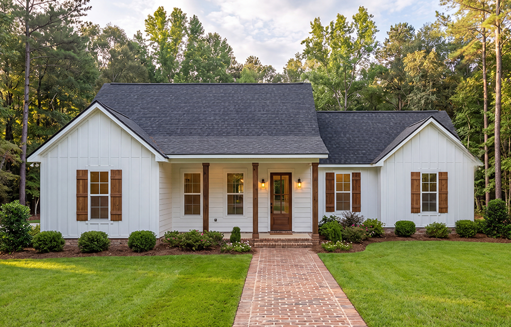 Exterior - Front Elevation 2 for Farmhouse House Plan #406-9667 - 3 bed, 2 bath