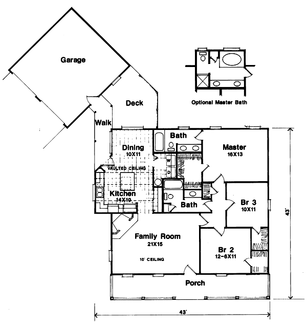 House Blueprint - Country Floor Plan - Main Floor Plan #41-112