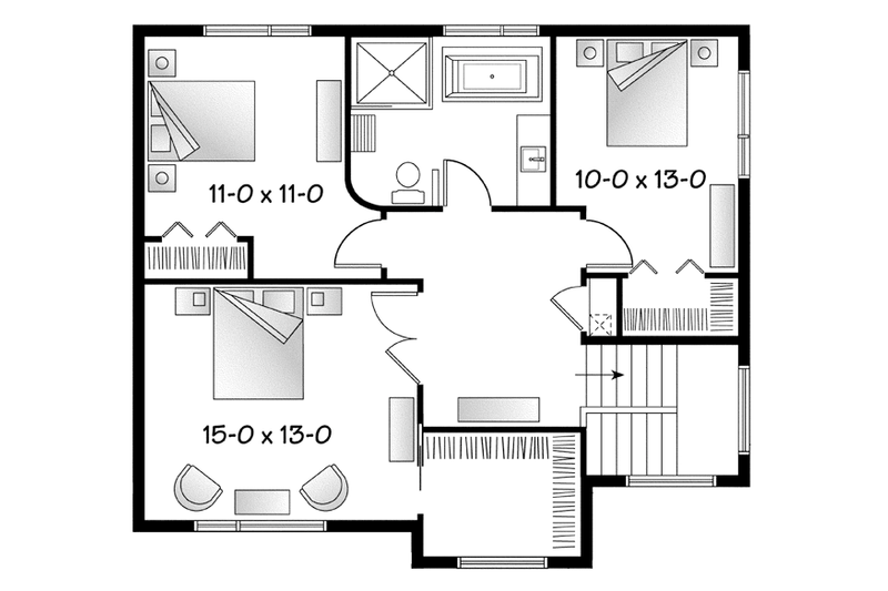 Dream House Plan - Floor Plan - Upper Floor for Contemporary House Plan #23-2586 - 3 bed, 1.5 bath