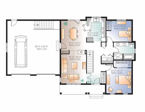 Architectural House Design - Country Floor Plan - Main Floor Plan #23-2533