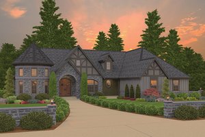 Tudor Exterior - Front Elevation Plan #943-44