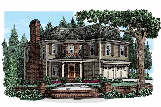 Exterior - Front Elevation 3 for Country House Plan #927-947 - 4 bed, 2.5 bath