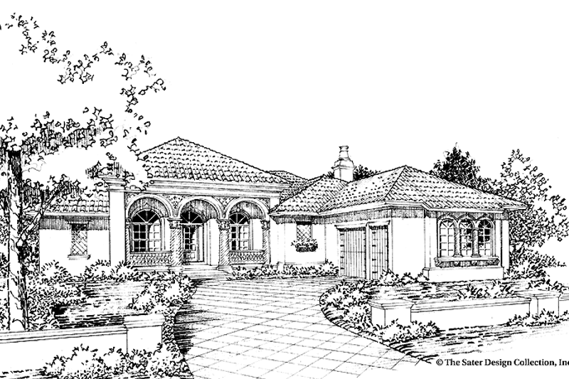 Dream House Plan - Exterior - Front Elevation 5 for Mediterranean House Plan #930-58 - 4 bed, 3.5 bath