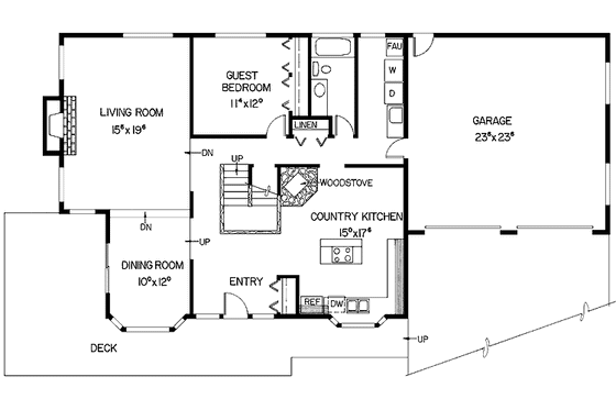 Floor Plan - Main Floor for Ranch House Plan #60-904 - 4 bed, 3 bath