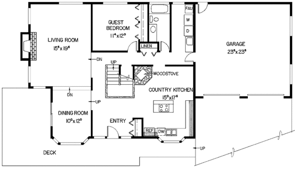 Architectural House Design - Ranch Floor Plan - Main Floor Plan #60-904