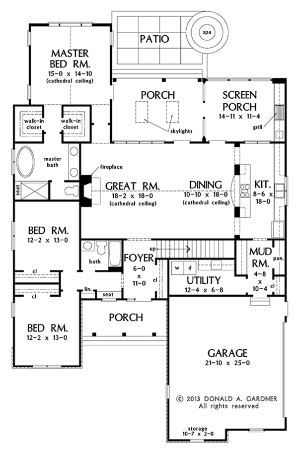 Architectural House Design - Traditional Floor Plan - Main Floor Plan #929-979