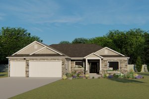 Craftsman Exterior - Front Elevation Plan #1064-37