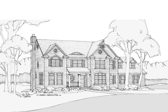 Exterior - Front Elevation 3 for Classical House Plan #928-205 - 3 bed, 2 bath