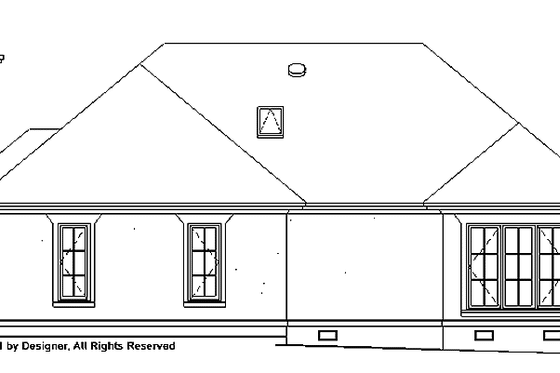 Exterior - Rear Elevation for European House Plan #929-273 - 3 bed, 2 bath