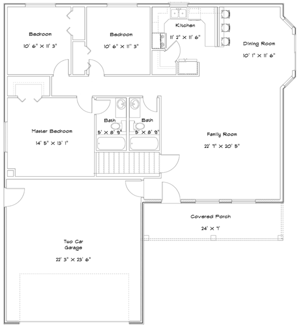Ranch Floor Plan - Main Floor Plan #1060-16