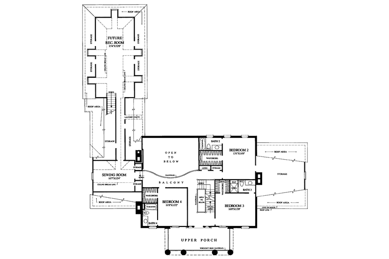 Dream House Plan - Floor Plan - Upper Floor for Classical House Plan #137-300 - 4 bed, 4.5 bath