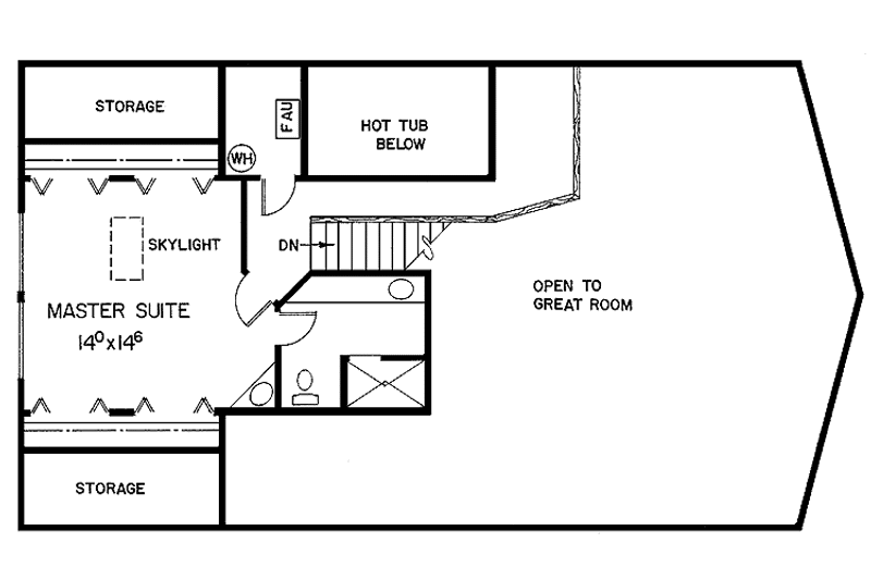Home Plan - Floor Plan - Upper Floor for Contemporary House Plan #60-922 - 3 bed, 2 bath