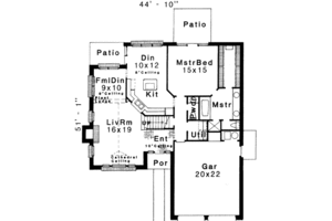 Floor Plan - Main Floor for Traditional House Plan #310-140 - 4 bed, 2.5 bath