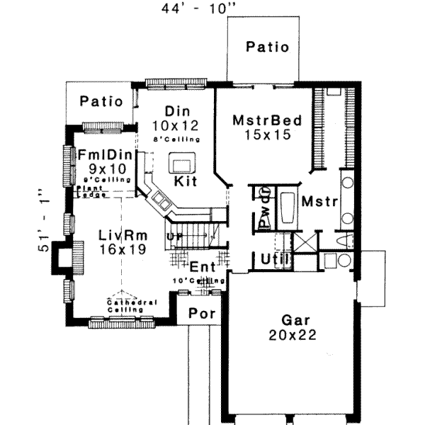 Traditional Floor Plan - Main Floor Plan #310-140
