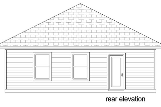 Exterior - Rear Elevation for Craftsman House Plan #84-621 - 2 bed, 2 bath